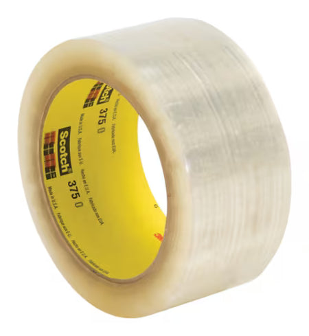 Scotch® Krachtige dozensluittape 375E, Transparant, 50 mm x 66 m, 0.075 mm