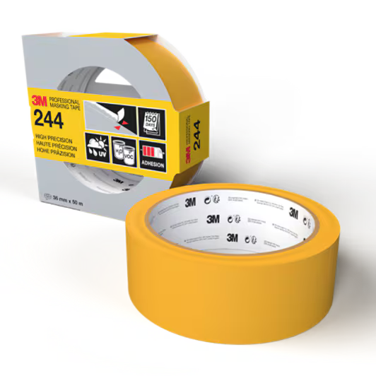 3M™ Professionele maskeertape 244, Verschillende oppervlakken, 36 mm x 50 m, 1 rol/verpakking, 100% PEFC SGSCH-PEFC-COC-110078