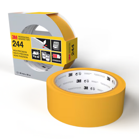 3M™ Professionele maskeertape 244, Verschillende oppervlakken, 36 mm x 50 m, 1 rol/verpakking, 100% PEFC SGSCH-PEFC-COC-110078