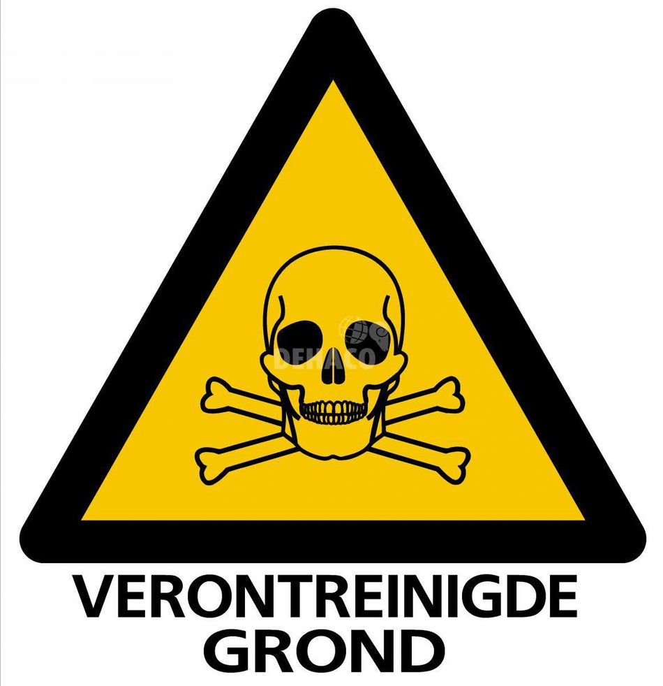 Afzetbord gevaarlijke stoffen bodemsanering 33x32 cm