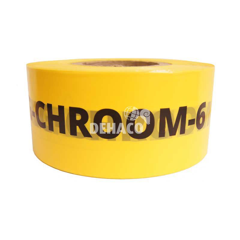 Afzetlint ‘Chroom-6 - verboden toegang‘ 8 cm x 500 meter geel NL