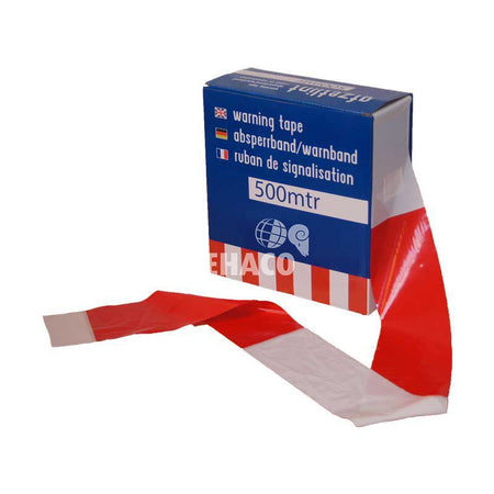 Afzetlint geblokt rood-wit 500 meter