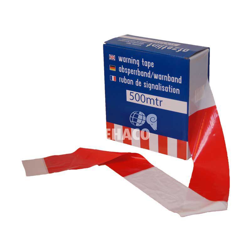 Afzetlint geblokt rood-wit 500 meter