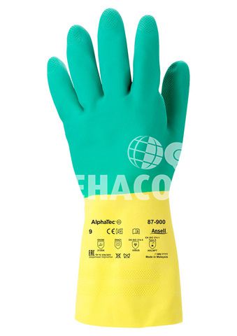 Ansell AlphaTec 87-900 groen/geel Cat.3 Mt.10