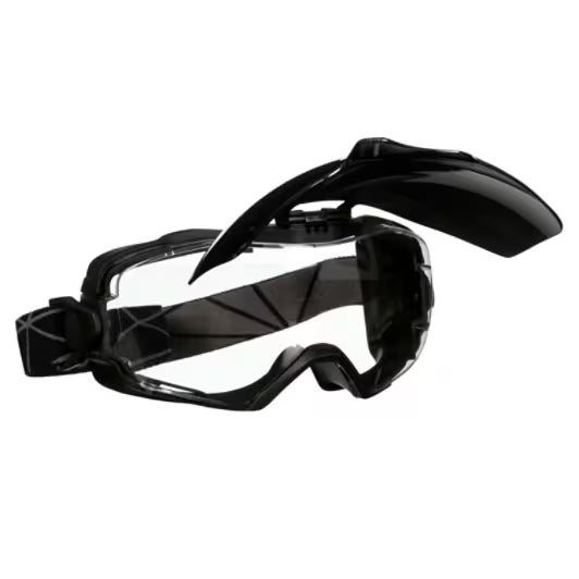 3M™ GoggleGear™ 6000 Ruimzichtbril, Scotchgard™ condenswerende en krasbestendige coating (K&N), heldere lens, met opklapbare grijze IR5 bedekkingslens, GG6001SGAF-IR5, 10/doos