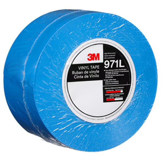 3M™ Duurzame vloermarkeringstape 971L, Blue, 76.2 mm x 33 m, 0.43 mm, Individually Wrapped Conveniently Packaged