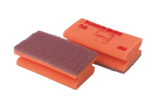 Scotch-Brite™ Schuursponzen voor Delicate Oppervlakken 56, Beige/Rood, 70 mm x 133 mm, 10/Pak