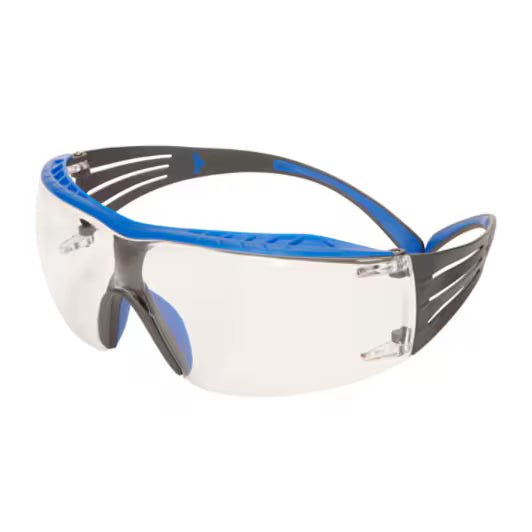 3M™ SecureFit™ 400X Veiligheidsbril, blauw/grijs montuur, Scotchgard™ condenswerende en krasbestendige coating (K&N), heldere lenzen, SF401XSGAF-BLU-EU, 20/doos