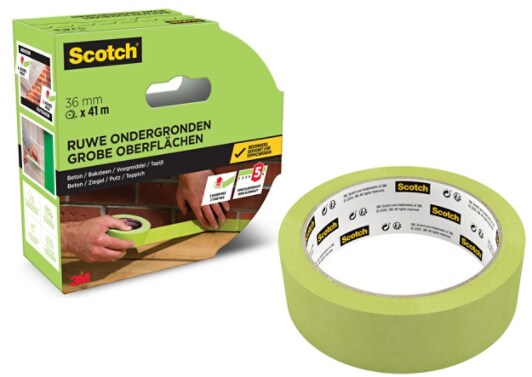 Scotch® Afplaktape voor ruwe oppervlakken, 36 mm x 41 m, 1 Rol/Verpakking, PEFC Controlled Sources SGSCH-PEFC-COC-110078