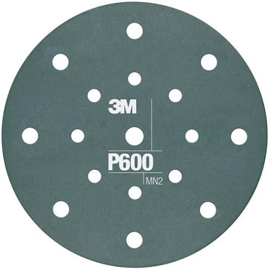 3M™ Hookit™ Flexibele Schuurschijf 270J, 150 mm, 17 Gaten, P600, 34801