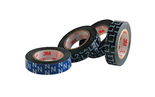 3M™ Temflex™ 1700 Vinyl Electro-Isolatieband, Zwart, 15 mm x 10 m, 0,17 mm, Wit gedrukt "L1"
