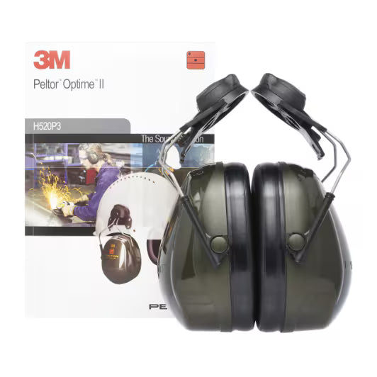 3M™ PELTOR™ Optime™ II Gehoorkappen, groen, helmbevestiging, H520P3E-410-GQ