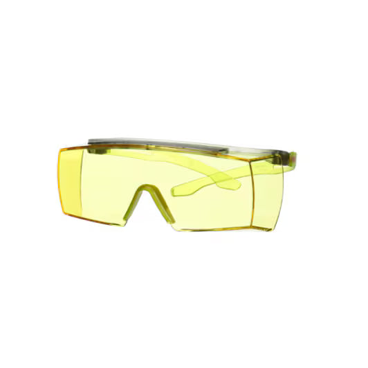 3M™ SecureFit™ 3700 Overzetbril, limegroene veren, Scotchgard™ anticondens (K&N), amberkleurige lens, SF3703SGAF-GRN-EU, 20/doos