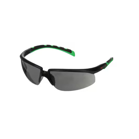 3M™ Solus™ 2000 Veiligheidsbril, zwart/groen frame, antikras+ (K), IR 3.0 grijze lenzen, S2030ASP-BLK, 20/doos