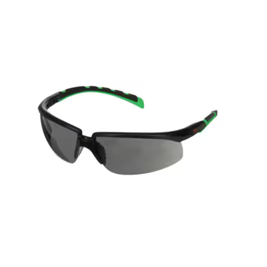 3M™ Solus™ 2000 Veiligheidsbril, zwart/groen frame, antikras+ (K), IR 3.0 grijze lenzen, S2030ASP-BLK, 20/doos