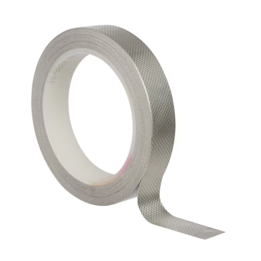 3M™ ET 1345 Koperfolie, reliëf, ingeblikt, met niet-geleidende lijm, Blik, 25 mm x 16,5 m x 0.1 mm