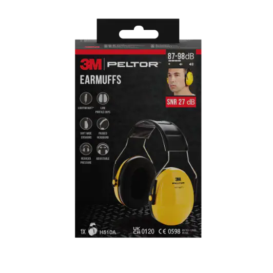 3M™ PELTOR™ Optime™ I Gehoorkap H510A, SNR-waarde 27 dB, geel