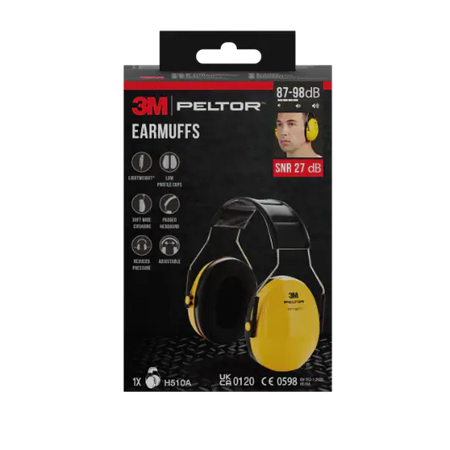 3M™ PELTOR™ Optime™ I Gehoorkap H510A, SNR-waarde 27 dB, geel