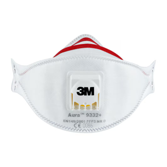 3M™ Aura™ Comfort Cool Flow™ Stofmasker 9332+, FFP3, met ventiel, 2/verpakking