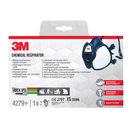 3M™ Maintenance Free Half Mask Respirator, 4279+, FFABEK1P3 D Filters, 1/Pack