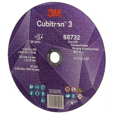 3M™ Cubitron™ 3 doorslijpschijf, 88732, 36+, T41, 230 mm x 2 mm x 22,23 mm, EN, 25/verpakking, 50 stuks/doos