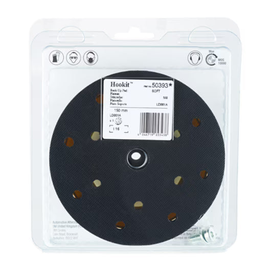 3M™ Hookit™ Steunschijf, 150 mm, M8, 15 gaten, Zacht, 50393