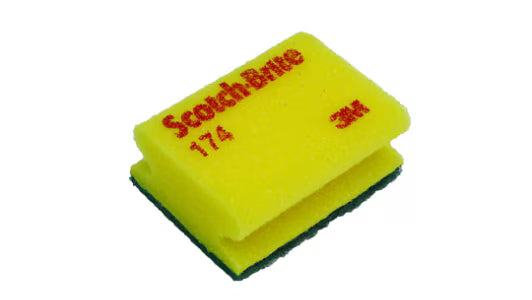 Scotch-Brite™ Synthetische spons met handgreep 174, Geel/Groen, 70 mm x 92 mm, 20/Pak