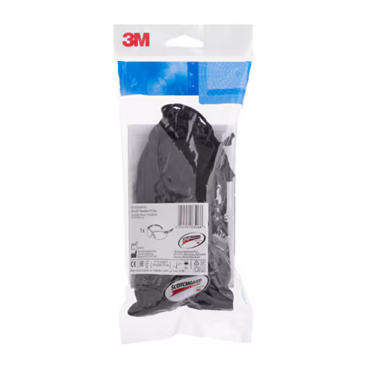 3M™ Solus™ 1000 Veiligheidsbril, blauw/zwart montuur, Scotchgard™ condenswerende en krasbestendige coating (K&N), grijze lenzen, S1102SGAF-EU, 20/doos