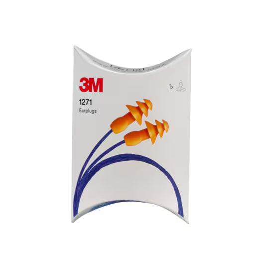 3M™ 1271 oordoppen, herbruikbare met koord, 1 paar/pillow-pack, 50 paar/doos