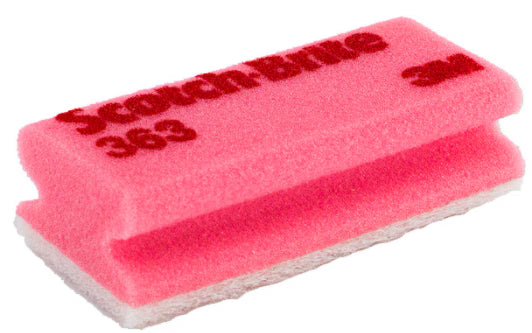 Scotch-Brite™ Synthetische spons met handgreep 363, Roze/Wit, 70 mm x 150 mm, 10/Pak