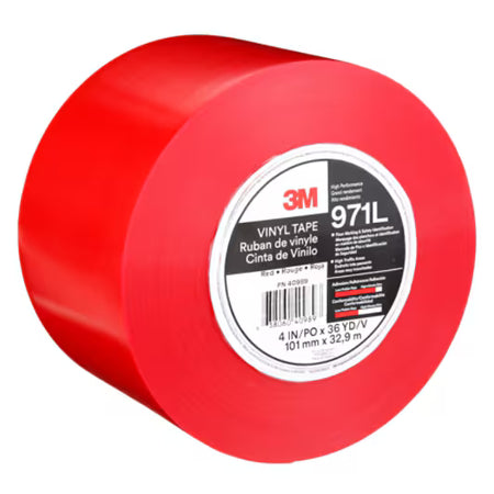 3M™ Duurzame vloermarkeringstape 971L, Red, 101.6 mm x 33 m, 0.43 mm, Individually Wrapped Conveniently Packaged