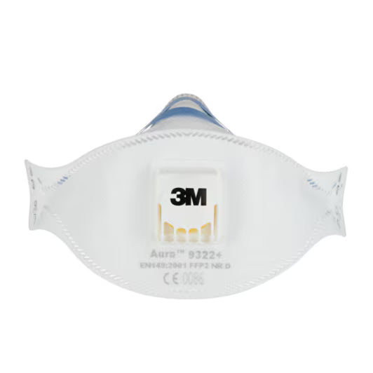 3M™ Aura™ Stofmasker voor handmatig en machinaal schuren 9322+, FFP2, ventiel, 5/pak