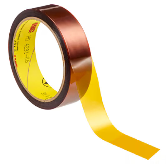 3M™ Low Static Polyimide Film Tape 5419, Gold, 25.4 mm x 33 m x 0.07 mm, 9 Rolls/Case