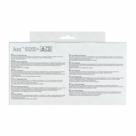 3M™ 9320+ Aura™ Wegwerpstofmaskers, FFP2, zonder ventiel, 5/verpakking