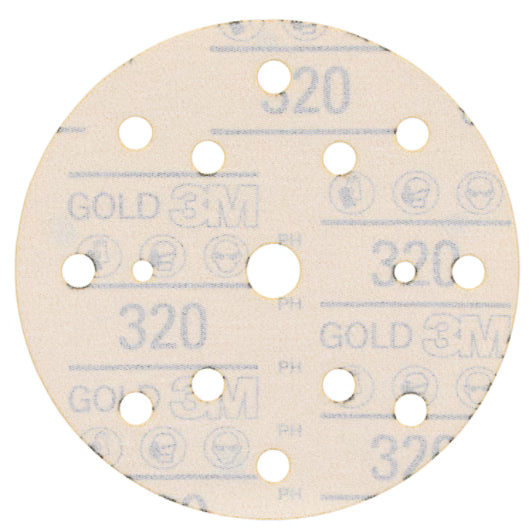 3M™ Hookit™ Gold Schuurschijf 288U, 150 mm, 15 gaten, 320, 51551