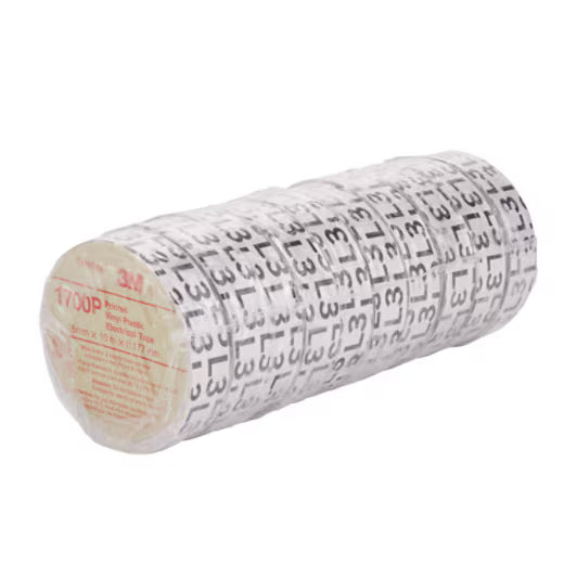 3M™ Temflex™ 1700 Vinyl Electro-Isolatieband, Grijs, 15 mm x 10 m, 0,17 mm, Zwart gedrukt "L3"