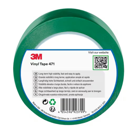 3M™ Vinyl Tape 471, Groen, 50 mm x 33 m, 0.14 mm, Individueel en handig verpakt