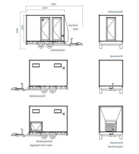 Dehaco D320 3-stage decontaminatiewagen standaard enkelasser onderstel