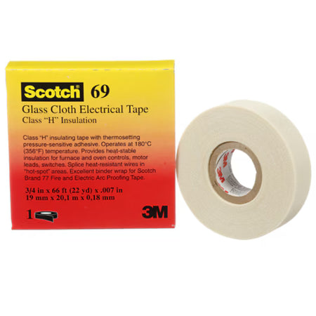 Scotch® 69 Glasvezeltape, Wit, 19 mm x 20 m x 0,18 mm