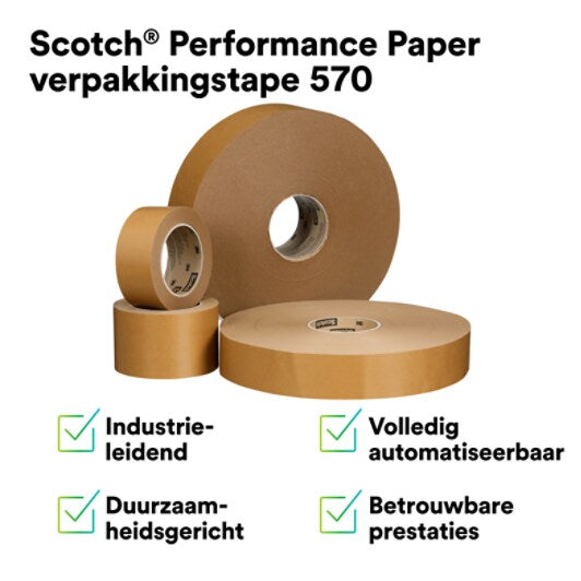 Scotch® Performance verpakkingstape 570, Bruin, 72 mm x 500 m