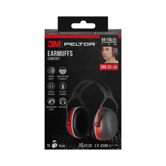 3M™ PELTOR™ Comfort gehoorkap X3A, SNR-waarde 33 dB