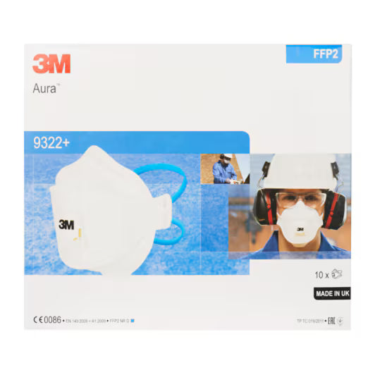 3M™ Aura™ Stofmasker, FFP2, met ventiel, 9322+