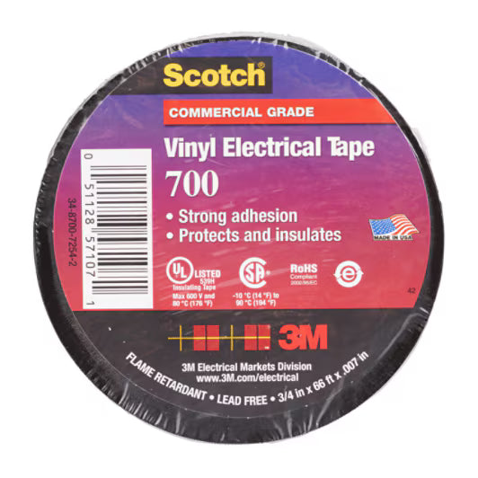 Scotch® 700 Vinyl Electro-Isolatieband, Zwart, 19,1 mm x 20 m, 0,18 mm