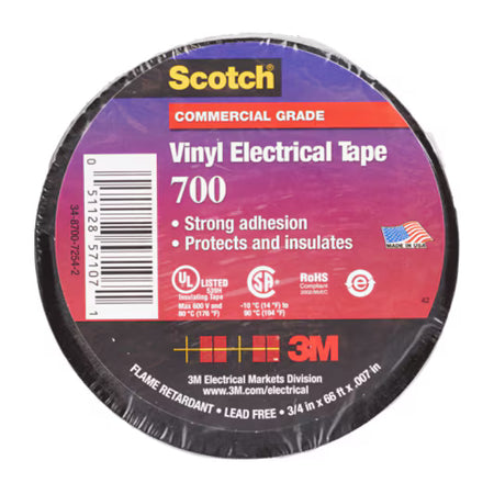 Scotch® 700 Vinyl Electro-Isolatieband, Zwart, 19,1 mm x 20 m, 0,18 mm