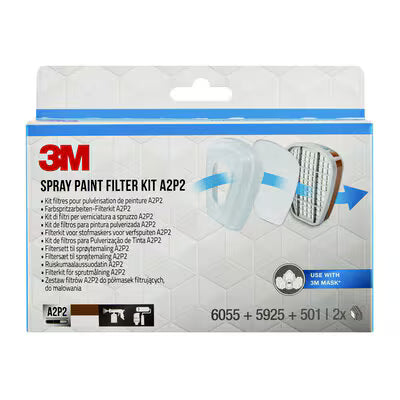 3M™ Filterset voor stofmaskers voor verfspuiten, 6002PRO1, A2P2, 1 set