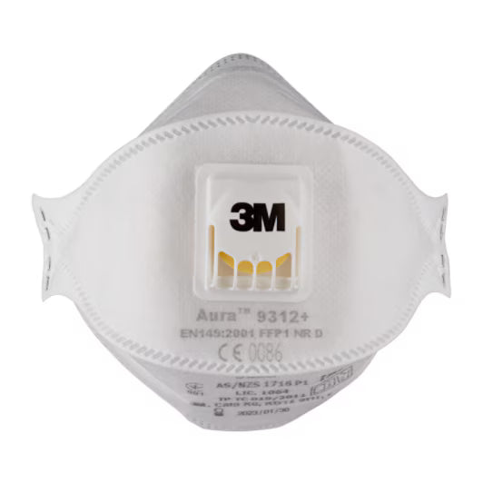 3M™ Aura™ Stofmasker voor handmatig schuren 9312+, FFP1, ventiel, 10/pak