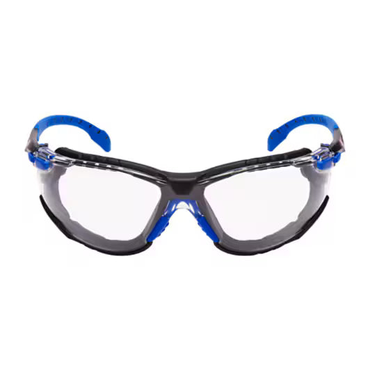 3M™ Solus™ 1000 Veiligheidsbril, blauw/zwart montuur, Scotchgard™ condenswerende en krasbestendige coating (K&N), heldere lenzen, foampakking en band, S1101SGAFKT-EU, 20/doos