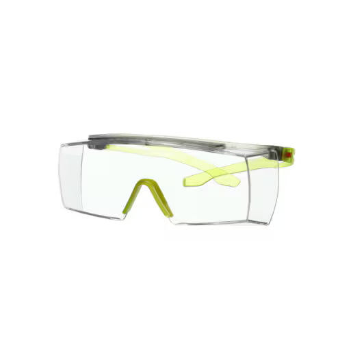 3M™ SecureFit™ 3700 Overzetbril, limegroene veren, Scotchgard™ anticondens (K&N), heldere lens, SF3701SGAF-GRN-EU, 20/doos