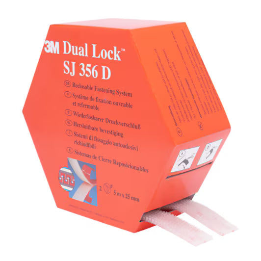 3M™ Dual Lock™ Hersluitbaar Klikband SJ3560, Transparant, 25 mm x 5 m, 5.7 mm, Mini Pack