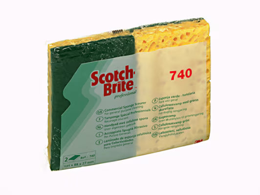 Scotch-Brite™ Cellulosehoudende Sponslaminaat 740, Groen, Cash & Carry, 60/Cv